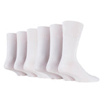 Charger l&#39;image dans la galerie, 6 paires de chaussettes diabétiques pour homme - Blanches
