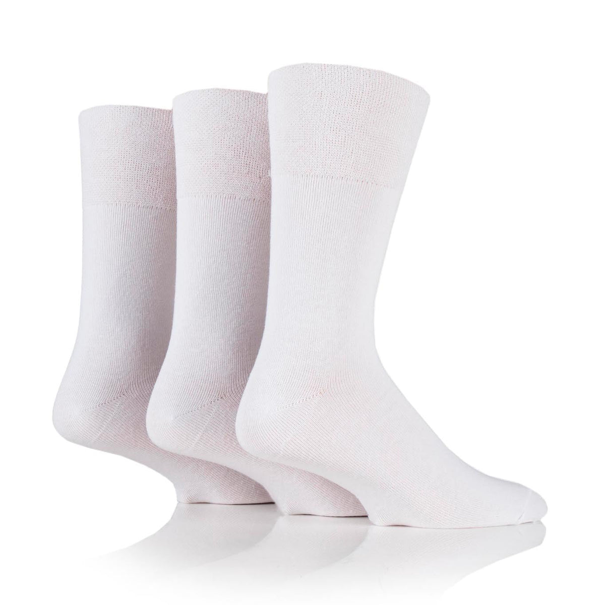 3 Pairs Men's Diabetic Socks - White