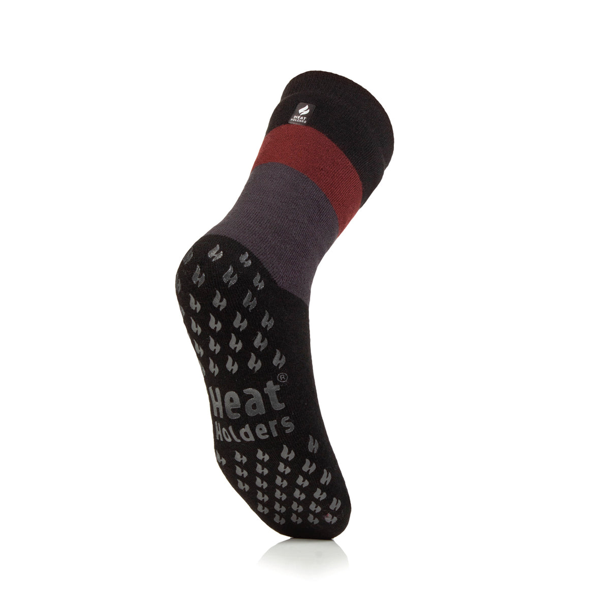 1 paire de chaussettes thermiques Raynaud pour homme - Rayures noires