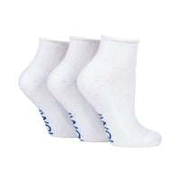 3 Pairs Cushion Foot Diabetic Ankle Socks - White