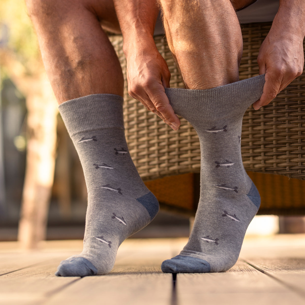 3 Pairs Mens Holiday Cotton Socks - Anchor