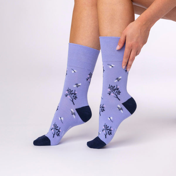 3 Pairs Ladies RHS Cotton Socks - Floral / Insect