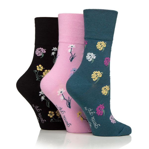 Lot de 3 paires de chaussettes en coton RHS pour femme - Motif floral