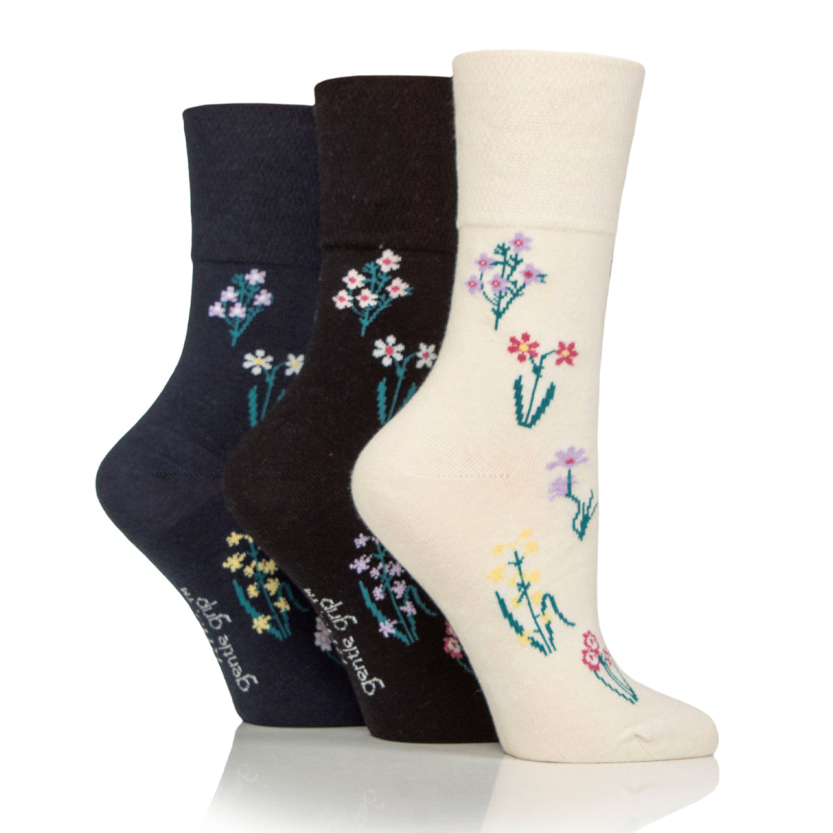 3 paires de chaussettes en coton RHS pour femme - Contraste floral