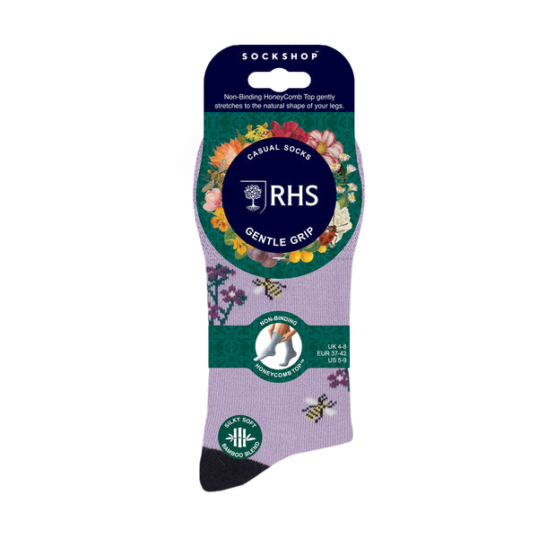 3 Pairs Ladies RHS Bamboo Socks - Flowers & Insects