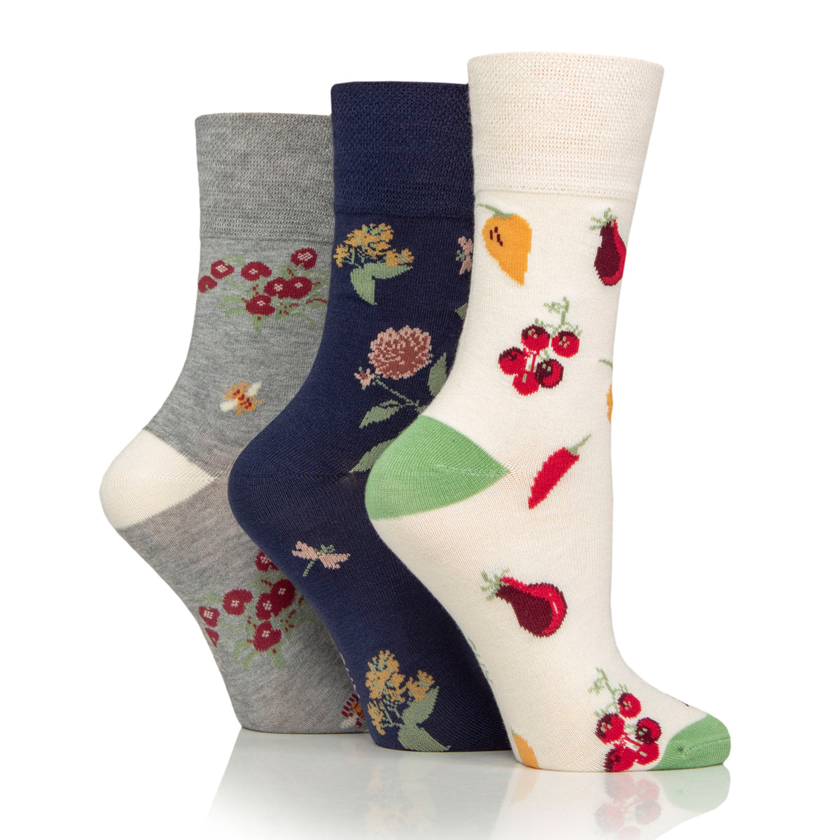 3 paires de chaussettes en coton RHS pour femme - Contraste floral