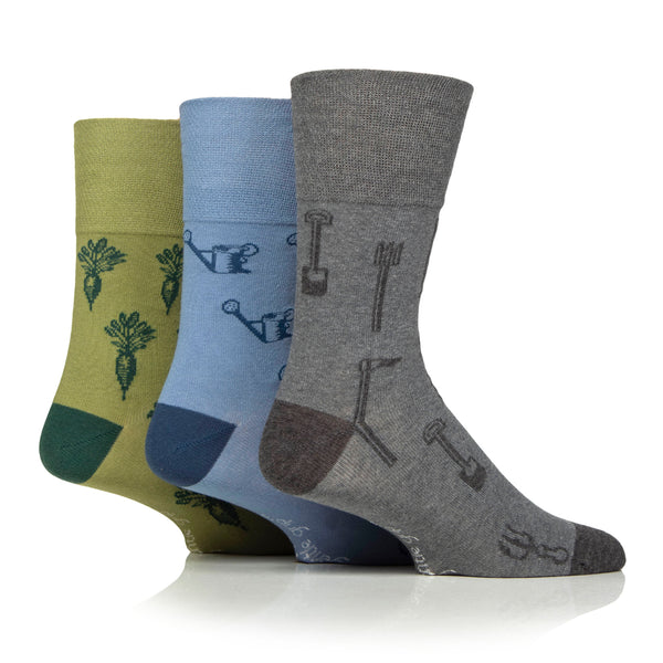 3 Pairs Men's RHS Cotton Socks - Gardening