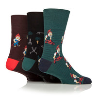3 Pairs Men's RHS Cotton Socks - Gnomes