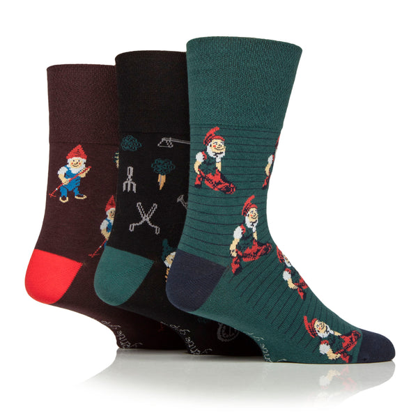3 Pairs Men's RHS Cotton Socks - Gnomes