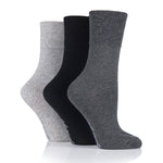Charger l&#39;image dans la galerie, 3 paires de chaussettes en coton pour enfants - Noir/Gris
