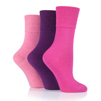 3 paires de chaussettes en coton pour enfants - Rose/Violet