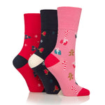 Load image into Gallery viewer, 3 Pairs Ladies Fun Feet Christmas Socks - Bamboo Christmas

