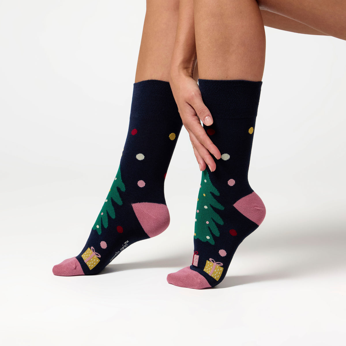 Lot de 3 paires de chaussettes de Noël amusantes pour femme - Joyeux et lumineux