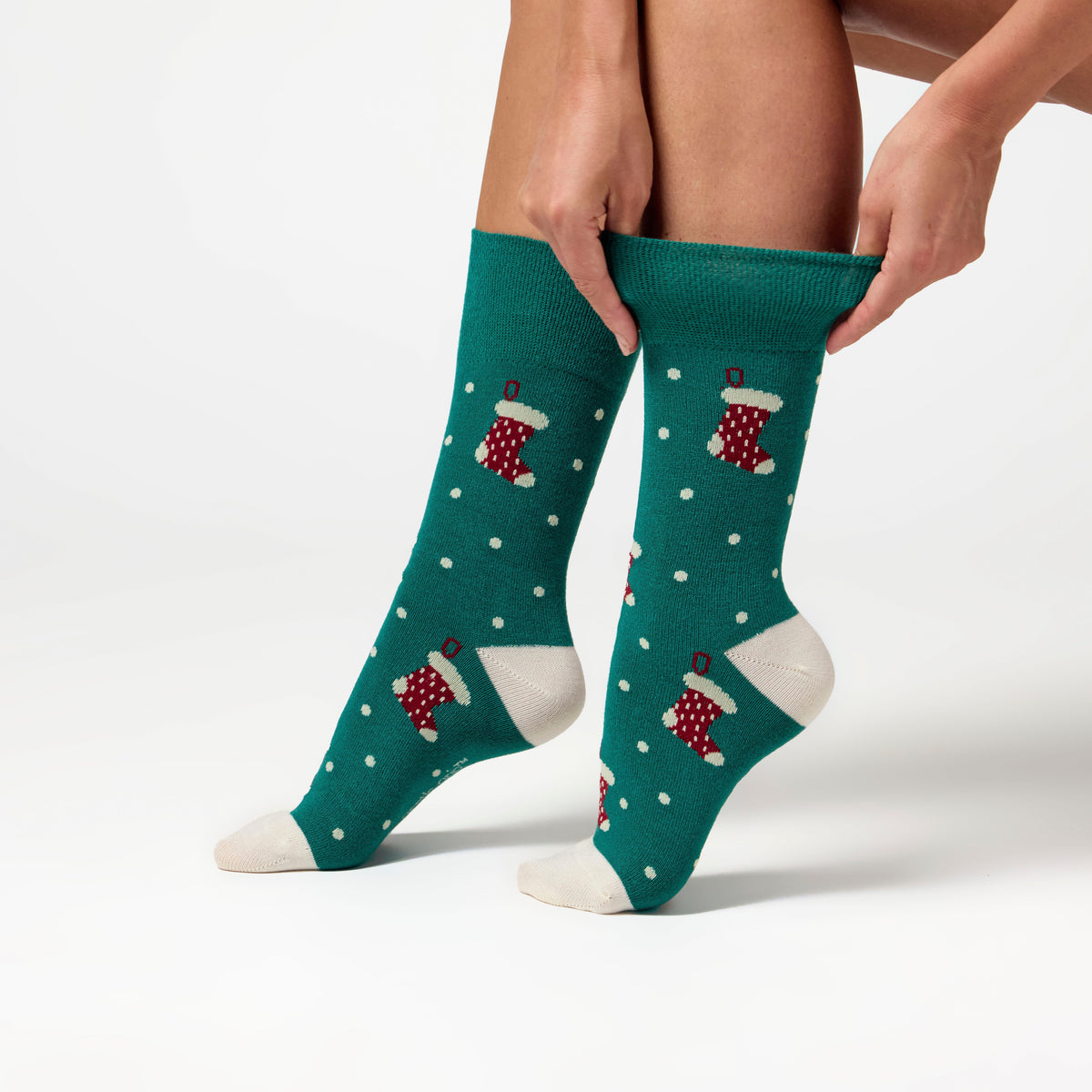 Lot de 3 paires de chaussettes de Noël amusantes pour femme - Joyeux et lumineux