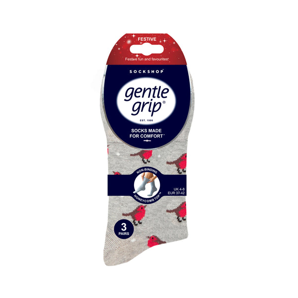Lot de 3 paires de chaussettes de Noël amusantes pour femme - Robin Mix