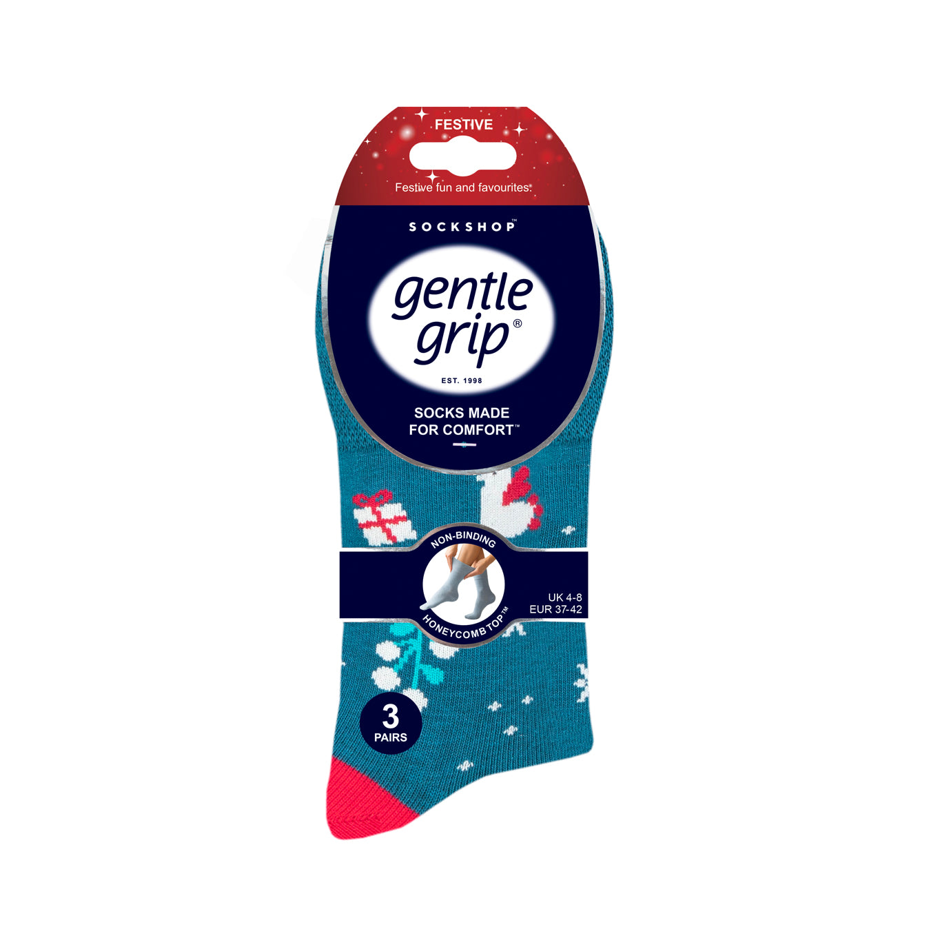 Lot de 3 paires de chaussettes de Noël amusantes pour femme - Motif renne