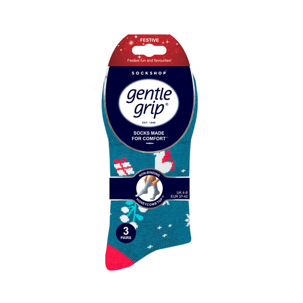 Lot de 3 paires de chaussettes de Noël amusantes pour femme - Motif renne