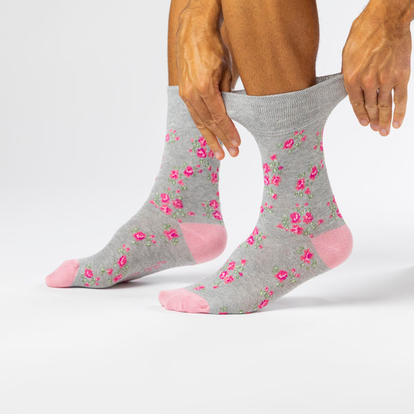 3 paires de chaussettes en coton pour homme - Rose vintage
