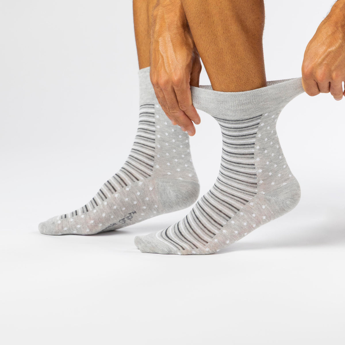 Lot de 3 paires de chaussettes en coton pour homme - Rayures monochromes