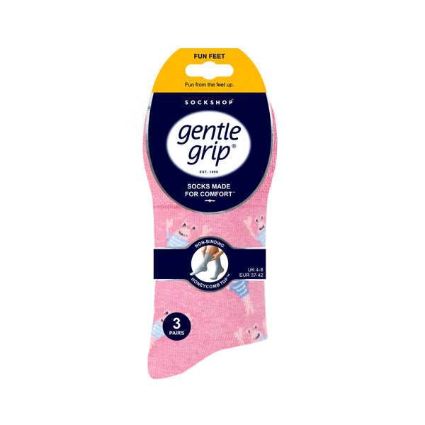 Lot de 3 paires de chaussettes amusantes en coton pour femme - Fond marin