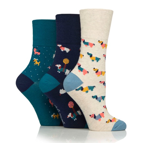 Lot de 3 paires de chaussettes amusantes en coton pour femme - Je suis une personne canine