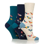 Load image into Gallery viewer, 3 Pairs Ladies Fun Feet Cotton Socks - I&#39;m a Dog Person
