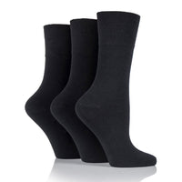 3 paires de chaussettes unies en coton pour femme - Noir