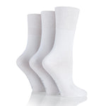Charger l&#39;image dans la galerie, 3 paires de chaussettes unies en coton pour femme - Blanc
