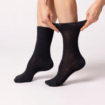 Load image into Gallery viewer, 3 Pairs Ladies Plain Cotton Socks - Black

