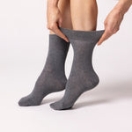 Charger l&#39;image dans la galerie, 3 paires de chaussettes unies en coton pour femme - Noir/Anthracite/Gris
