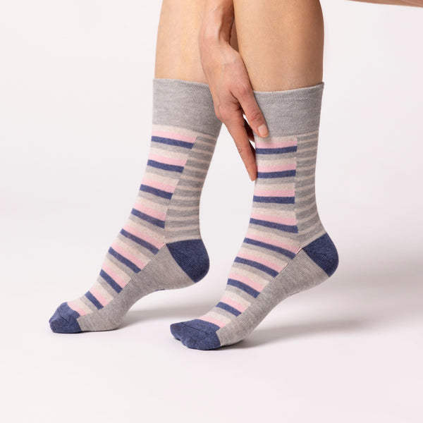 3 Pairs Ladies Cotton Socks - Weekender Navy