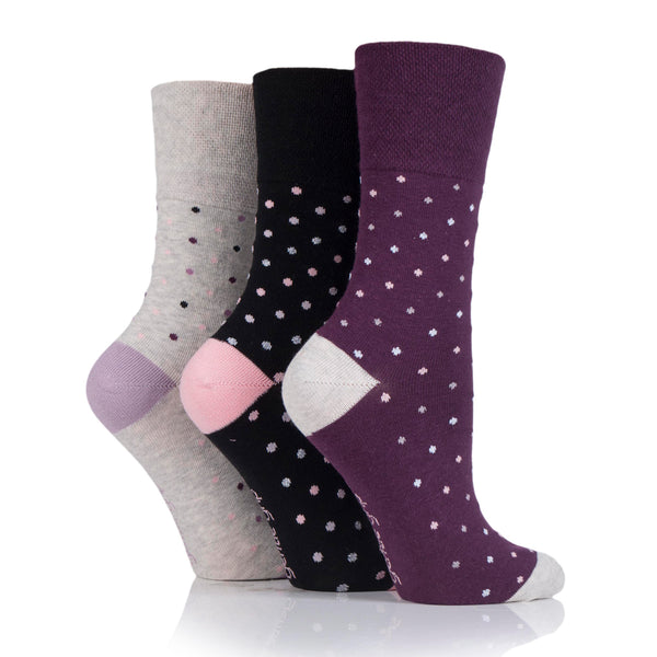 3 paires de chaussettes en coton pour femme - Ritz Noir/Gris/Prune