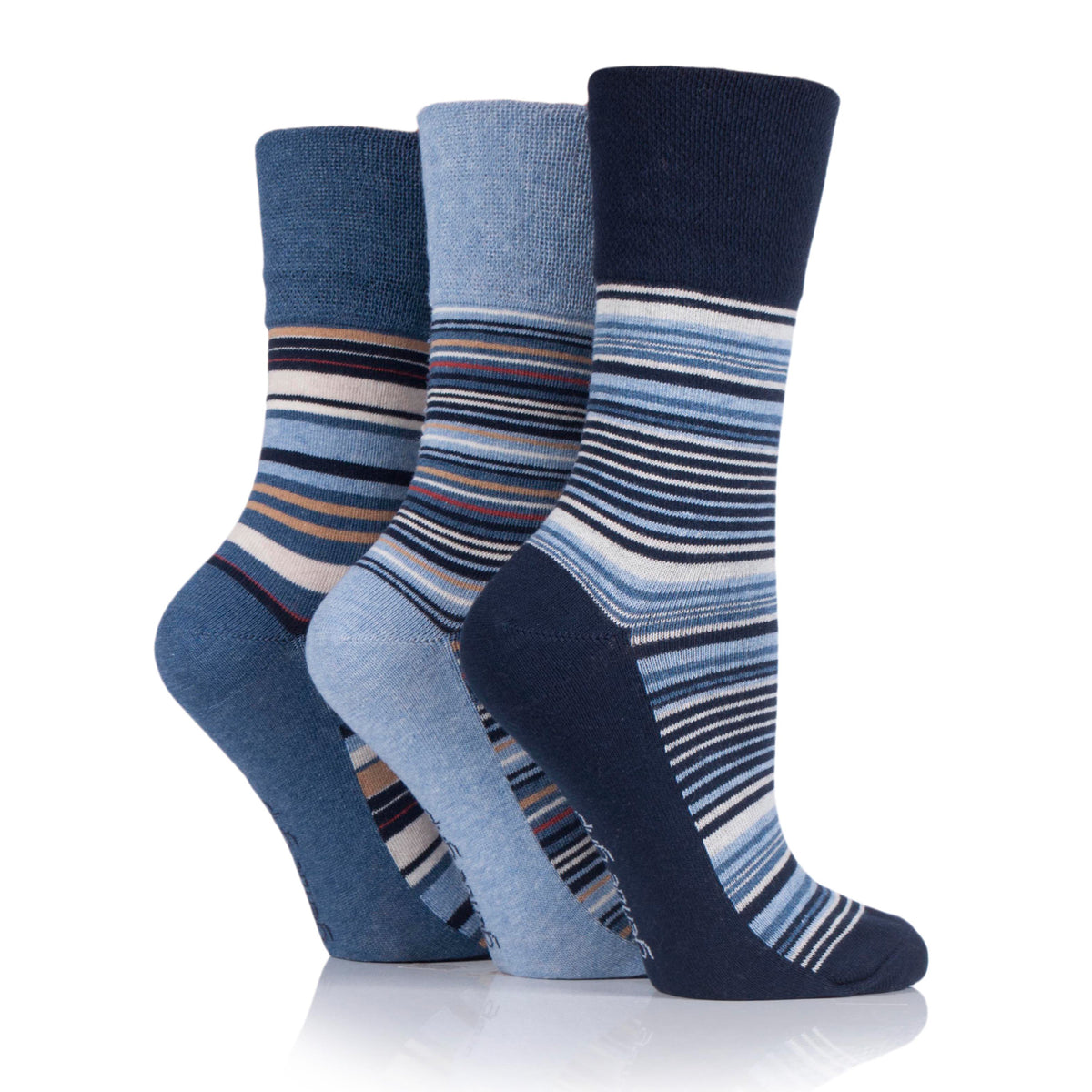 3 paires de chaussettes en coton pour femme – Intellect Navy/Denim