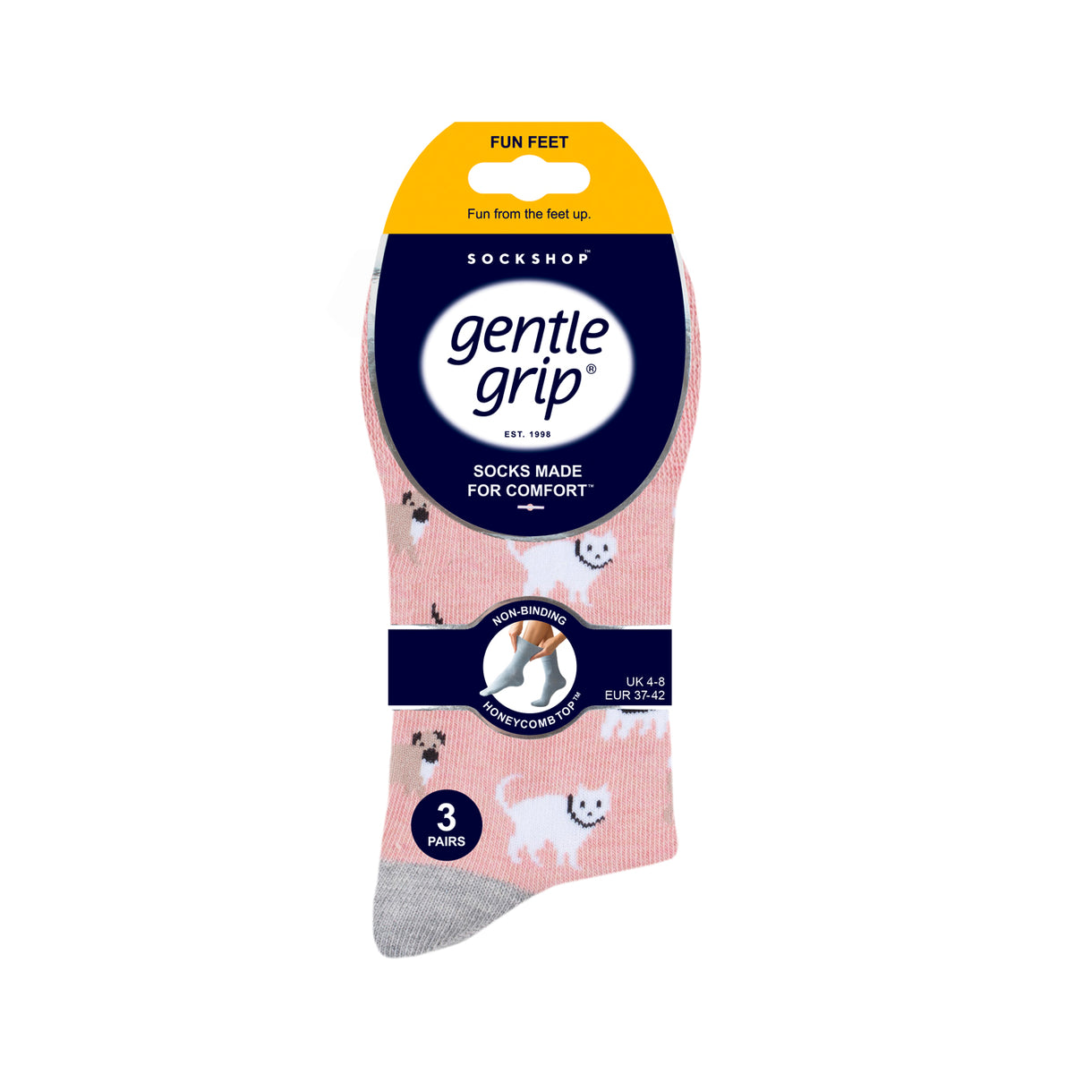 Lot de 3 paires de chaussettes amusantes en coton pour femme - Animaux