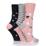Charger l&#39;image dans la galerie, Lot de 3 paires de chaussettes amusantes en coton pour femme - Animaux

