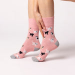 Charger l&#39;image dans la galerie, Lot de 3 paires de chaussettes amusantes en coton pour femme - Animaux

