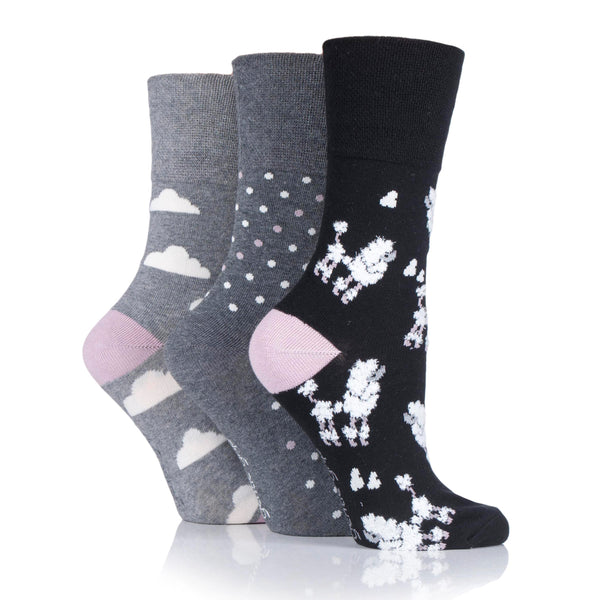Lot de 3 paires de chaussettes amusantes en coton pour femme - Posh Poodle