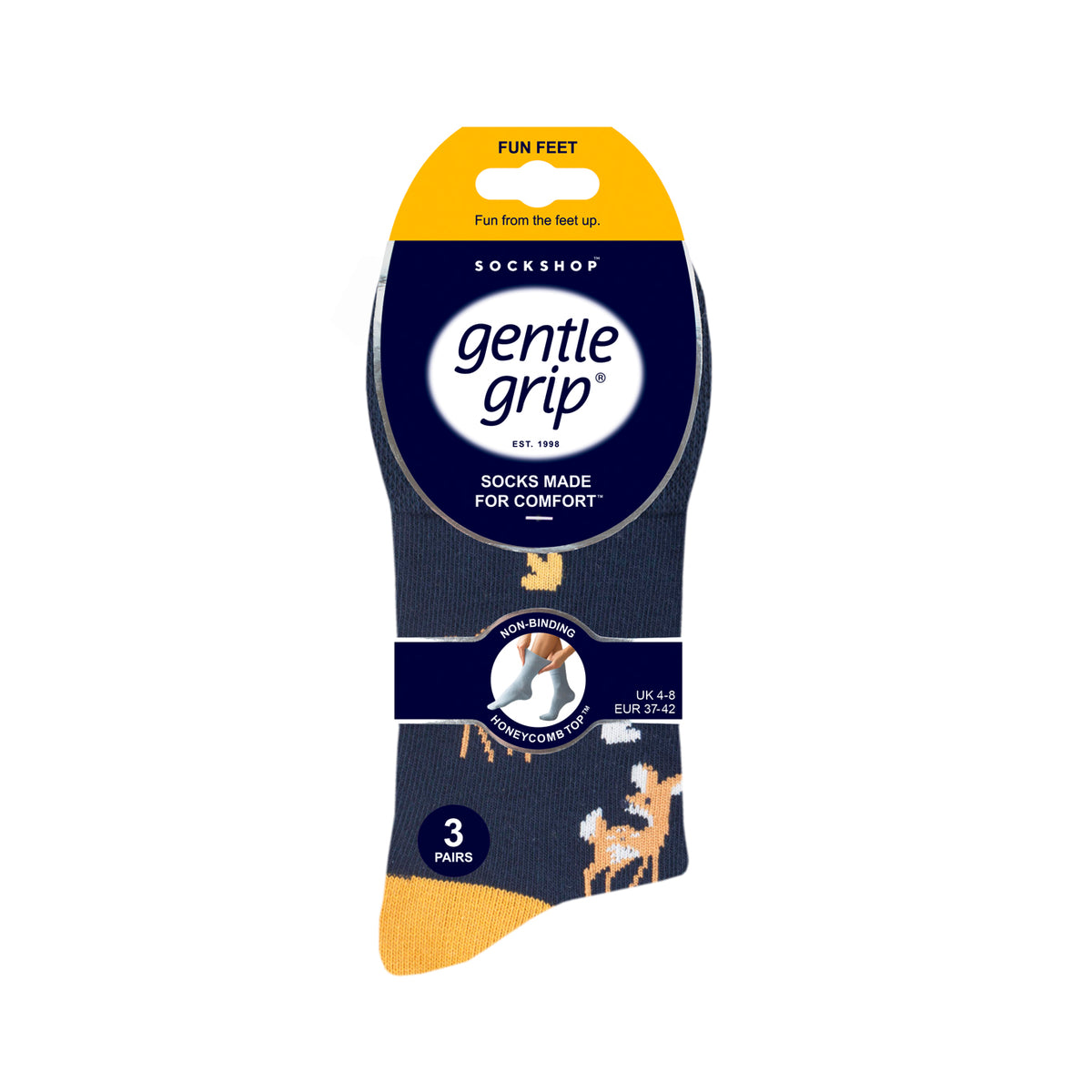 Lot de 3 paires de chaussettes amusantes en coton pour femme – Promenade dans les bois
