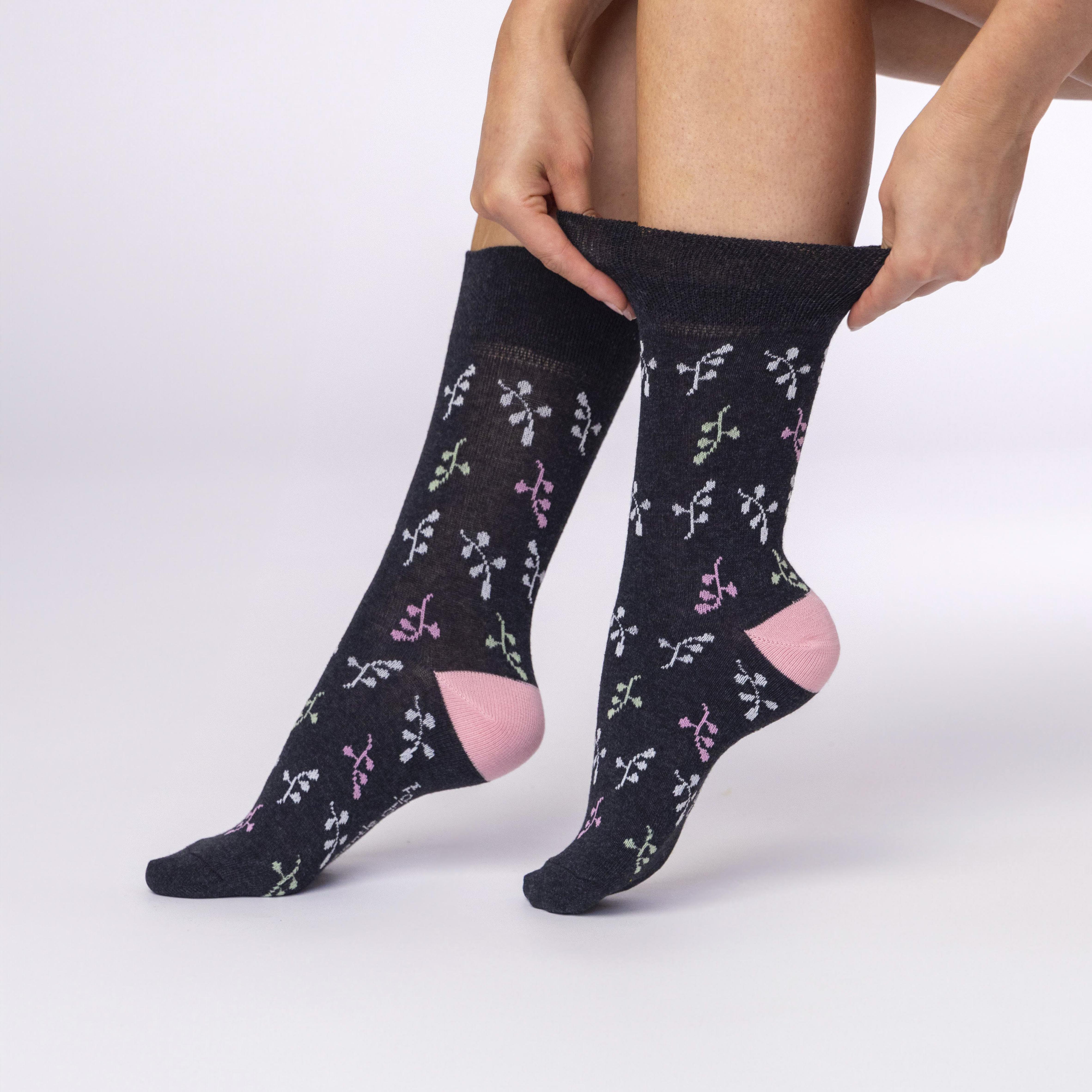 3 paires de chaussettes en coton pour femme - Romance Violet/Gris