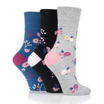 Load image into Gallery viewer, 3 Pairs Ladies Cotton Socks - Floral Embrace

