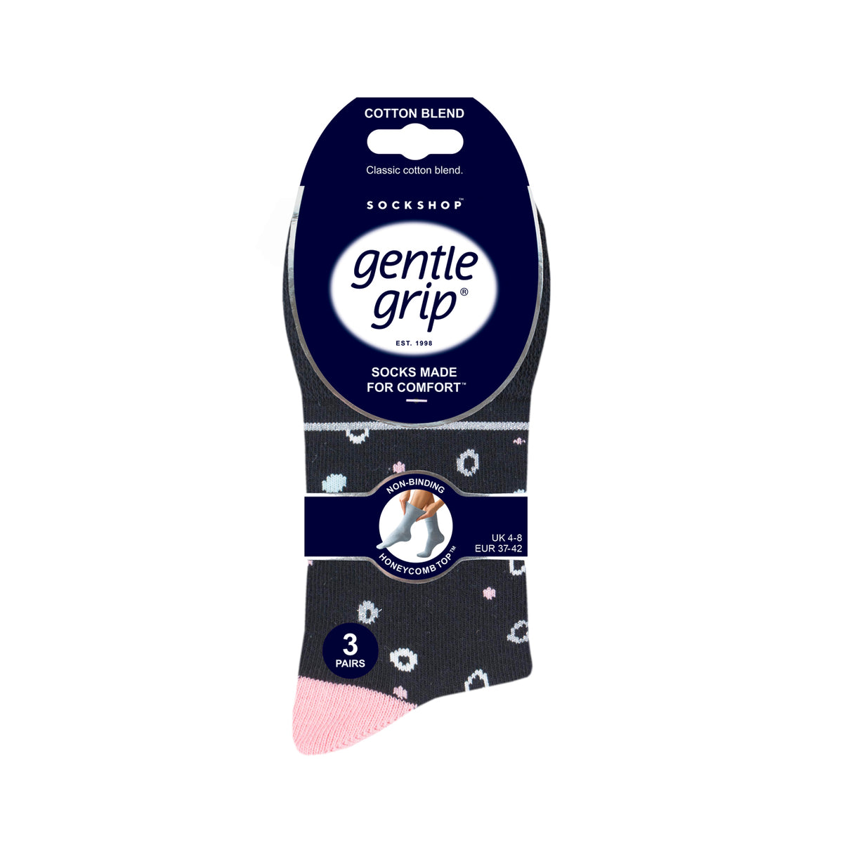 Lot de 3 paires de chaussettes en coton pour femme – Motif à pois noirs