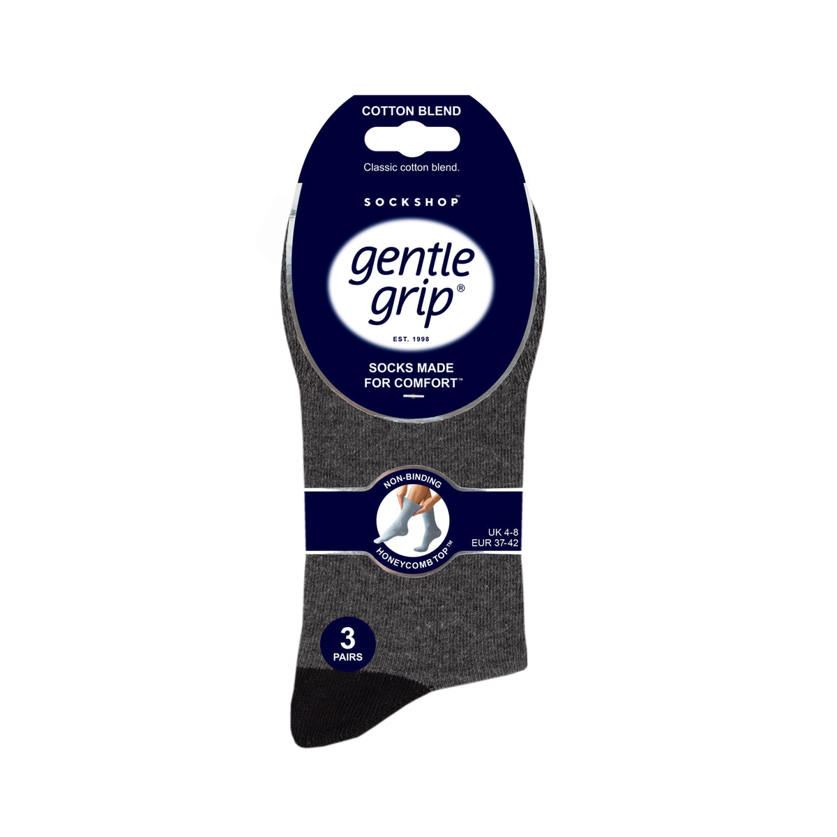 Lot de 3 paires de chaussettes à talons contrastés Seclude pour femme - Gris