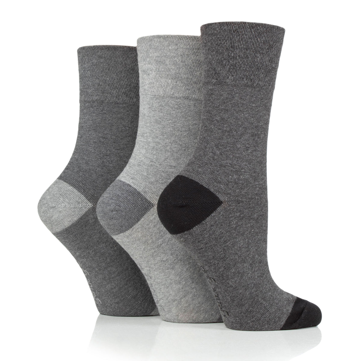 Lot de 3 paires de chaussettes à talons contrastés Seclude pour femme - Gris