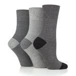 Charger l&#39;image dans la galerie, Lot de 3 paires de chaussettes à talons contrastés Seclude pour femme - Gris
