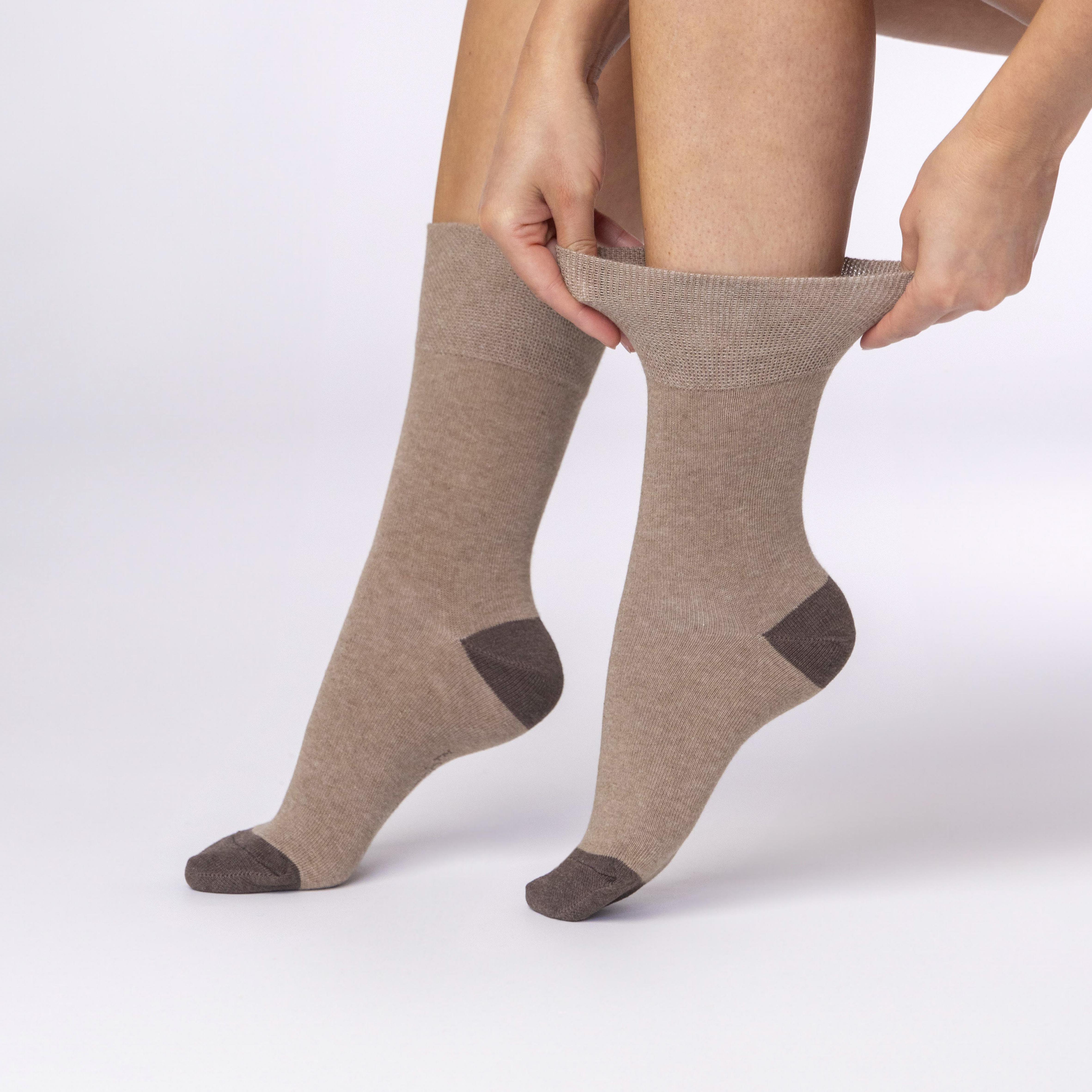 Lot de 3 paires de chaussettes à talons contrastés Seclude pour femme - Marron