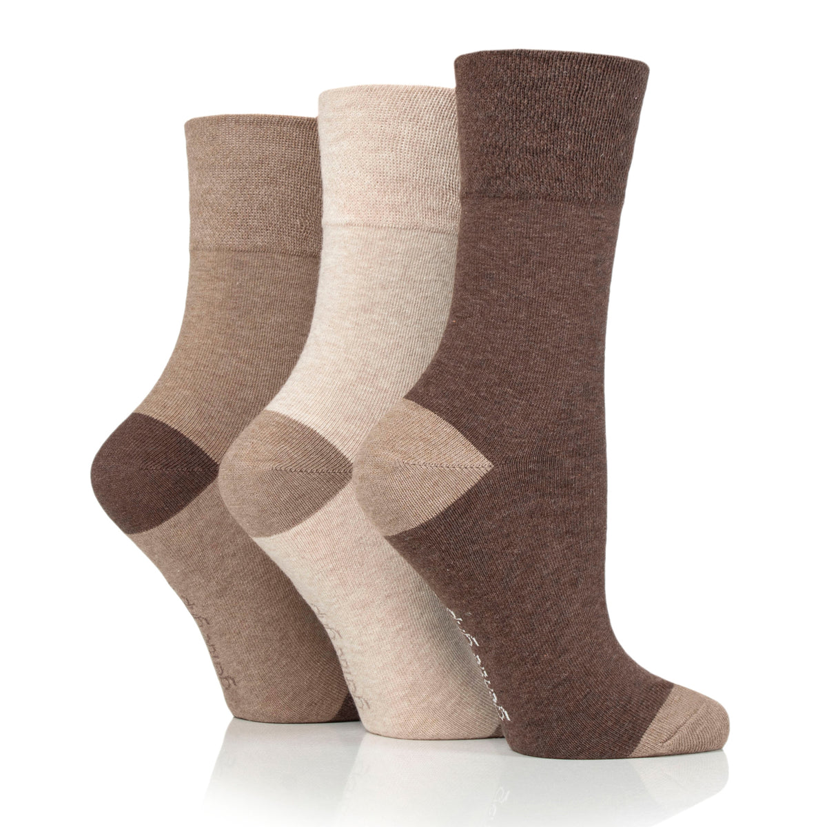 Lot de 3 paires de chaussettes à talons contrastés Seclude pour femme - Marron