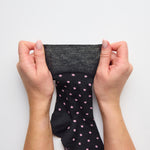 Load image into Gallery viewer, 3 Pairs Ladies Digital Dots Cotton Socks - Black
