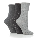 Charger l&#39;image dans la galerie, Lot de 3 paires de chaussettes en coton à pois numériques pour femme - Anthracite/Gris
