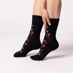 Load image into Gallery viewer, 3 Pairs Ladies Cotton Socks - Floral Night
