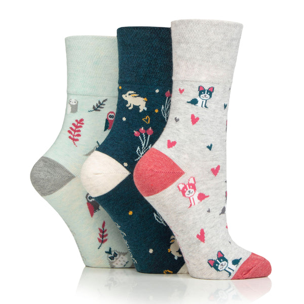 3 paires de chaussettes en coton pour femme – Amoureux des animaux